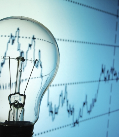 bulb with business background showing concept of success an idea
